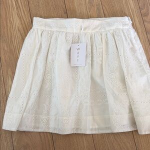 WAYF Women's White A-Line Skirt